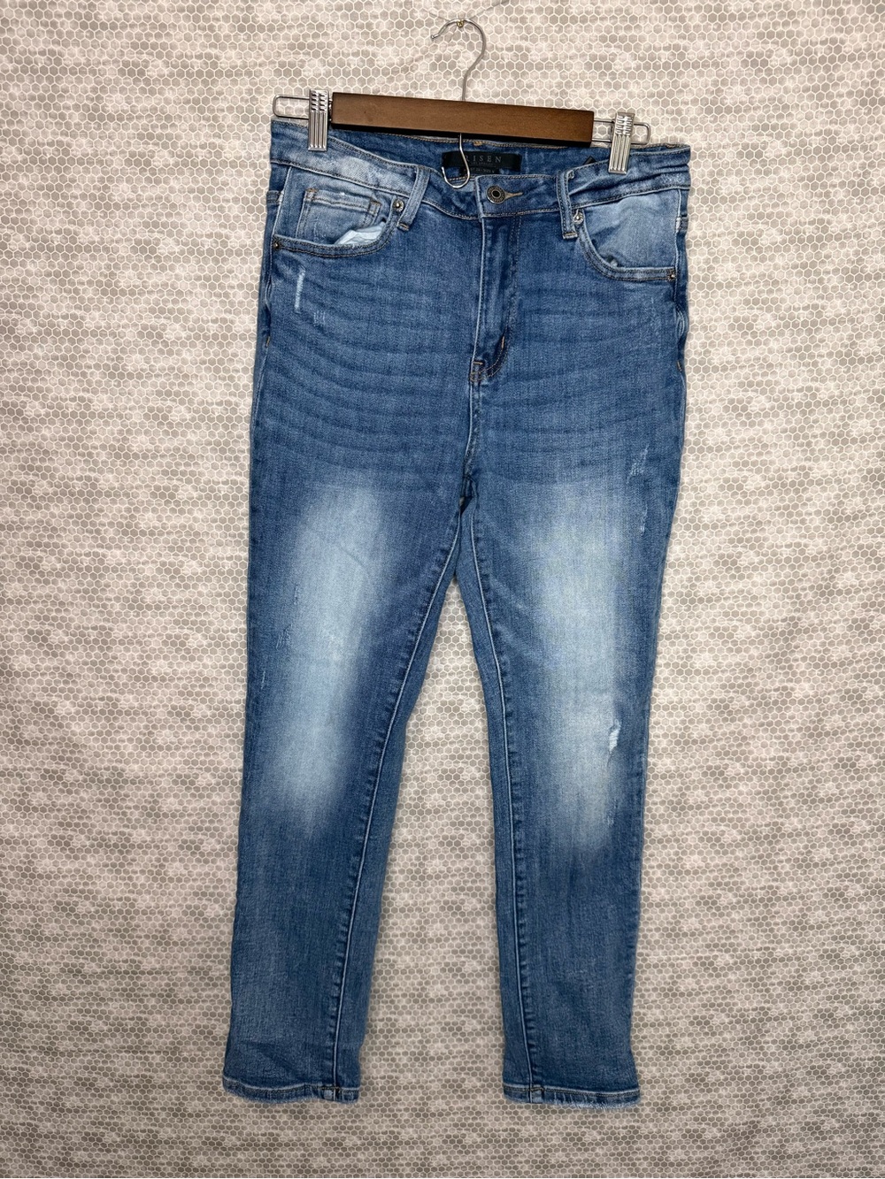 Risen Women 29 Blue Denim Jeans Medium Wash 5-Pocket Solid Pockets